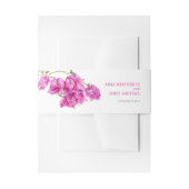 ピンクのブーゲンビリア植物水の色カスタム 招待状ベリーバンド (正面例)