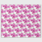 ピンクのブーゲンビリア植物水パターン（の模様が）ある色 ラッピングペーパー (フラット)