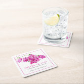 ピンクのブーゲンビリア熱帯の愛する結婚応援 スクエアペーパーコースター (インサイチュ)