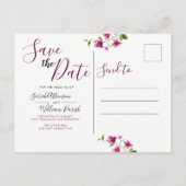 ピンクのブーゲンビリア花日付はがきを保存 案内ポストカード (裏面)