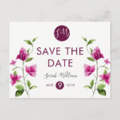 ピンクのブーゲンビリア花日付はがきを保存 案内ポストカード (正面)