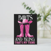 ピンクのブーツきらきら光ると、それが私の事 ポストカード (スタンド正面)