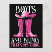 ピンクのブーツきらきら光ると、それが私の事 ポストカード (正面)