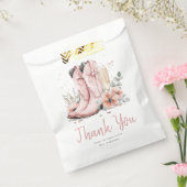 ピンクのブーツとバブルチアのウェディングシャワーパーティー フェイバーバッグ (封をした状態)