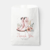 ピンクのブーツとバブルチアのウェディングシャワーボトル フェイバーバッグ (正面)