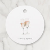 ピンクのブーツとバブルチーズのグラス ブライダルシャワー フェイバータグ (裏面)