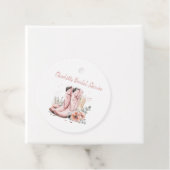 ピンクのブーツとバブルチーズのグラス ブライダルシャワー フェイバータグ (インサイチュ)