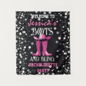 ピンクのブーツとラグジュアリーな独身最後の夜 タペストリー (正面)