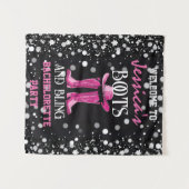 ピンクのブーツとラグジュアリーな独身最後の夜 タペストリー (正面(横))