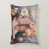 ピンクのブーツと花アクセント枕 アクセントクッション (正面(垂直))