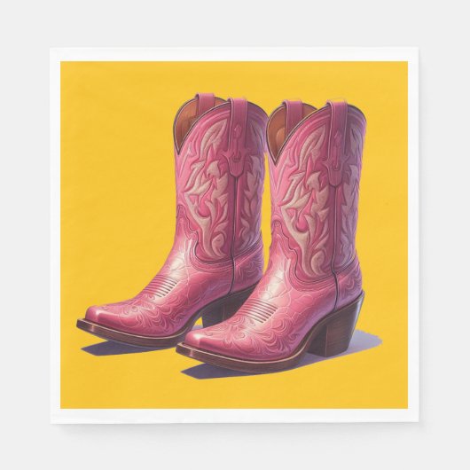 ピンクのブーツのナプキン！ スタンダードランチョンナプキン (正面)