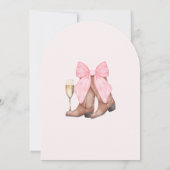 ピンクのブーツ バブルリー ウェスタン ブライダル シャワー 招待状 (裏面)