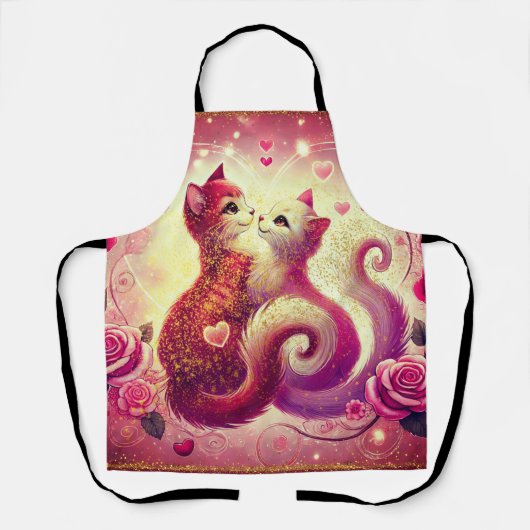 ピンクのプッシー猫の香りがするキャンドル エプロン (正面)