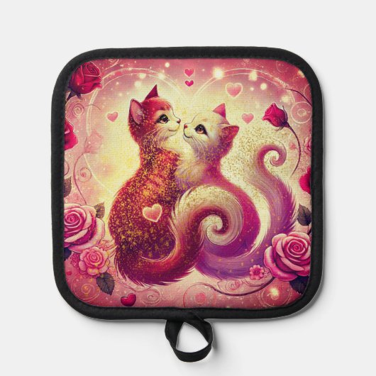 ピンクのプッシー猫の香りがするキャンドル 鍋敷き (正面)