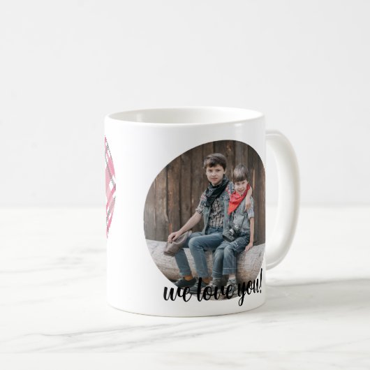 ピンクのプライド最高のハートママ母は一度も写真1枚 コーヒーマグカップ (正面右)