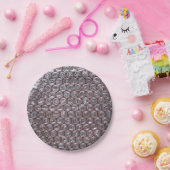 ピンクのプラスチック気泡ルック紙プレート ペーパープレート (パーティー)