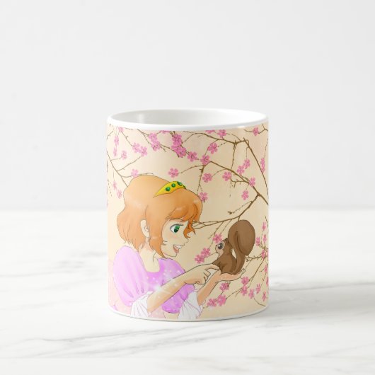 ピンクのプリンセスおよびリスのマグ コーヒーマグカップ (中央)