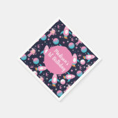 ピンクのプリンセスが月に着陸 スタンダードカクテルナプキン (角)