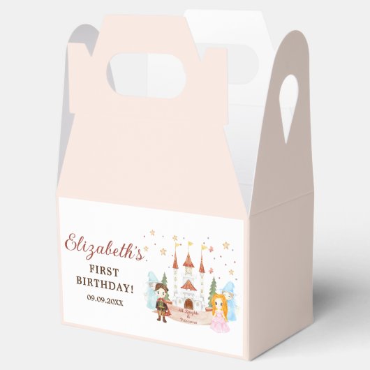 ピンクのプリンセスとナイツガール誕生日 フェイバーボックス (オープン)