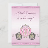 ピンクのプリンセスのコーチの女の子のベビーシャワー 招待状 (正面)