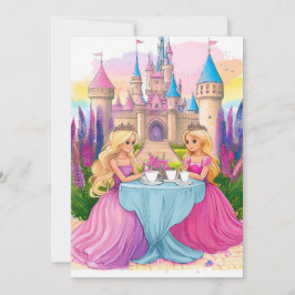 ピンクのプリンセスのフレンドリーな土地 招待状