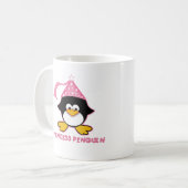 ピンクのプリンセスのペンギン コーヒーマグカップ (正面左)