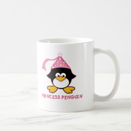 ピンクのプリンセスのペンギン コーヒーマグカップ (右)