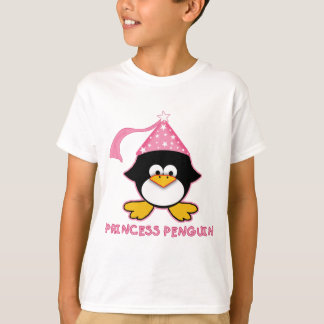 ピンクのプリンセスのペンギン Tシャツ