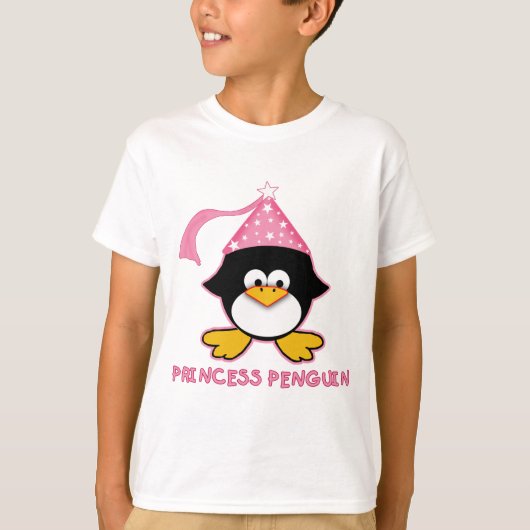 ピンクのプリンセスのペンギン Tシャツ (正面)
