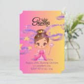 ピンクのプリンセスの女の子の誕生日招待状 招待状 (スタンド正面)