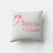 ピンクのプリンセスの王冠のハートのティアラのパーソナライズな名前 クッション (裏面)