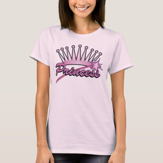ピンクのプリンセスの王冠 Tシャツ (正面)