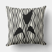 ピンクのプリンセスの花のアールデコのスタイルパターン クッション (裏面)