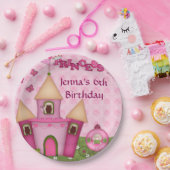ピンクのプリンセスの誕生会の紙皿 ペーパープレート (パーティー)