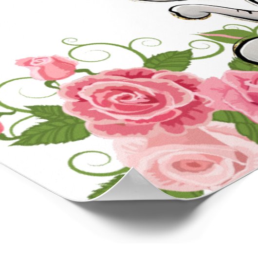 ピンクのプリンセスエレファントティアラベビーシャワーウェルカム ポスター (角)