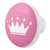 ピンクのプリンセスクラウン子供部屋ドア引き出しプルノブ セラミックノブ (右)