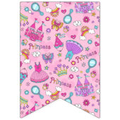 ピンクのプリンセスバンティングバナー バンティングフラッグ (第3の旗)