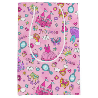 ピンクのプリンセスパーティー ミディアムペーパーバッグ
