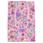 ピンクのプリンセスパーティー ミディアムペーパーバッグ (裏面)