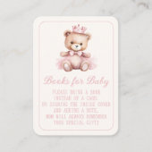 ピンクのプリンセスベアーボウブブックベビー エンクロージャーカード (正面)