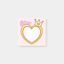 ピンクのプリンセスポストイットのメモ