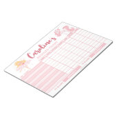 ピンクのプリンセス報酬チャートパーソナライズされた名タスク ノートパッド (アングル)