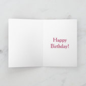 ピンクのプリンセス誕生日グリーティング カード (内部)