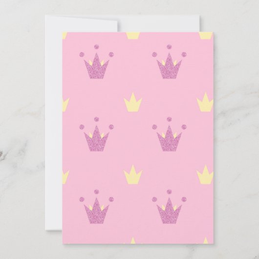 ピンクのプリンセス誕生日招待状と写真 招待状 (裏面)