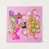 ピンクのプリンセス タペストリー (正面(横))