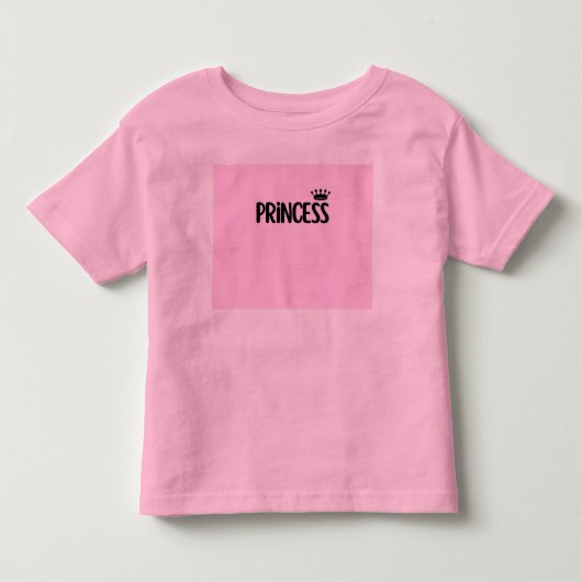 ピンクのプリンセス・トドラーTシャツ クラウン付き | かわいい トドラーTシャツ (正面)