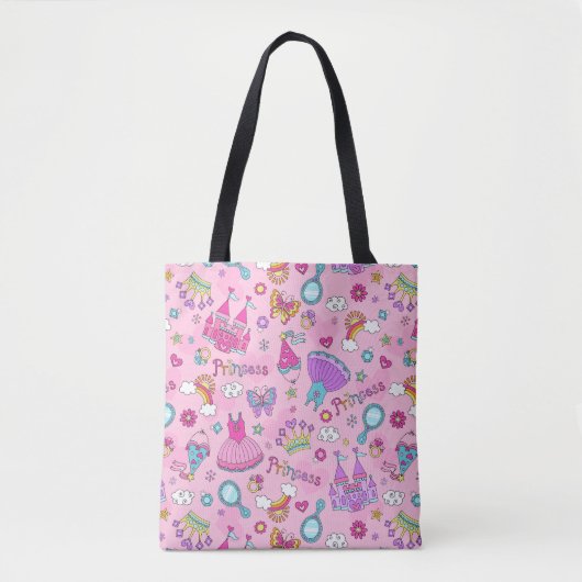 ピンクのプリンセス トートバッグ (正面)