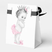 ピンクのプリンセス・ベビーシャワーのお礼箱 フェイバーボックス (裏面サイド)