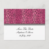 ピンクのプリント動物の肌の日付はがきを保存 案内ポストカード (正面)
