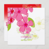 ピンクのプルミアス結婚式招待状 招待状 (正面/裏面)